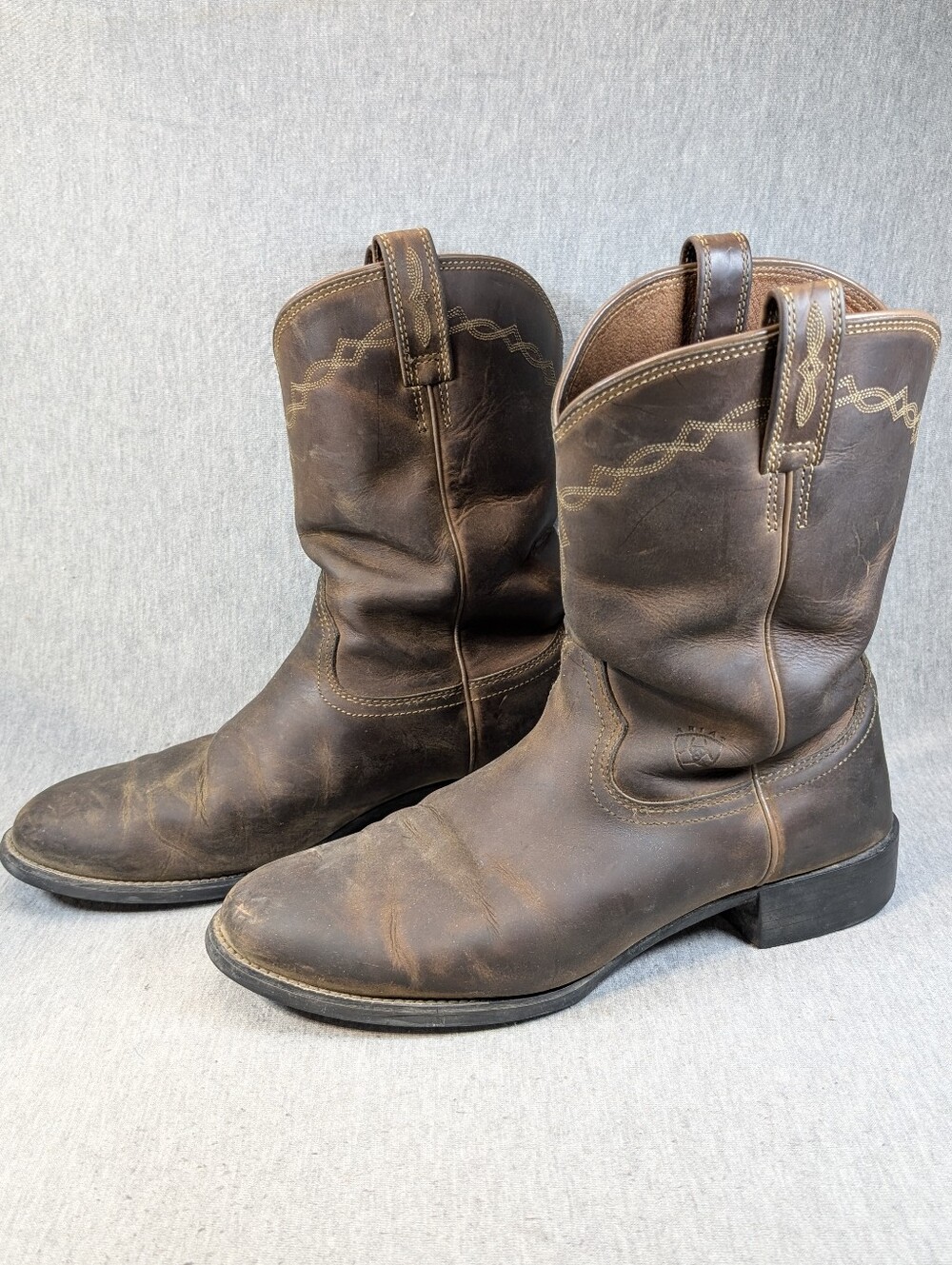 Ariat Heritage Roper Cowboy Boots Men's 11EE Brown Western Distressed Leather